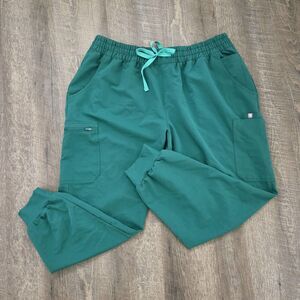 FIGS Technical Collection Women's 3XL Jogger Pants Hunter Green Cargo Scrub